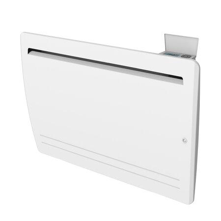 Radiateur électrique 1500w à inértie céramique avec film résistant horizontal blanc - thermostat programmable - détecteur de présence