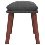 vidaXL Chaise de relaxation avec repose-pied Gris foncé Tissu