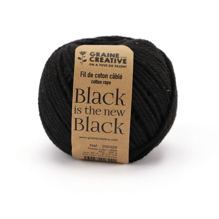 Fil de Coton câblé Noir Idéal pour Macramé  Frange et Knot
