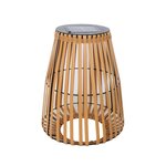 Lanterne solaire décorative shady beige polyrotin h43cm