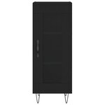 vidaXL Buffet haut Noir 34 5x34x180 cm Bois d'ingénierie