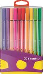 Colorparade de 20 feutres de dessin pen 68 pte ogive moyenne 1 mm décor framboise stabilo