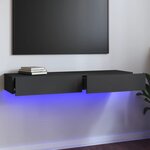 vidaXL Meuble TV avec lumières LED Gris 120x35x15 5 cm