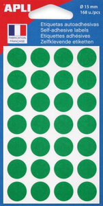 Pochette 168 Étiquettes Vert Ø 15