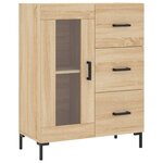 vidaXL Buffet haut Chêne sonoma 69 5x34x180 cm Bois d'ingénierie