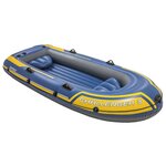 Intex Jeu de canot pneumatique avec moteur et support Challenger 3