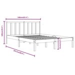vidaXL Cadre de lit Gris Bois de pin massif 160x200 cm