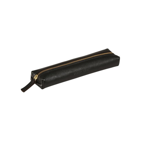 Mini trousse fourre tout rectangle 19 x 4  x 2.5 cm cuir - noir