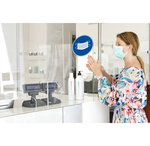 Panneau Pvc Adhésif Antidérapant Masque Obligatoire 20 Cm - Bleu - Exacompta