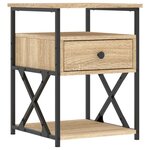 vidaXL Tables de chevet 2 Pièces chêne sonoma 40x42x55 cm bois ingénierie