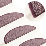 vidaXL Tapis de marches d'escalier 15 Pièces Violet 56x17x3 cm