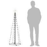 vidaXL Sapin de Noël cône 84 LED blanc chaud Décoration 50x150 cm
