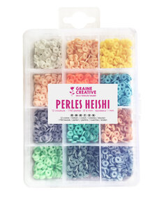 Perle ronde et plate Heishi Pastel