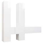 vidaXL Ensemble de meuble TV 6 Pièces Blanc brillant Aggloméré
