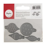 Kit Gabarits de découpe: Xmas Tree Ball  1 2x3 7cm - 3 2x4cm  4 pces
