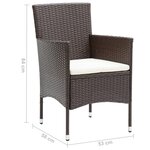 vidaXL Ensemble de salle à manger de jardin 5 Pièces Marron
