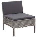 vidaXL Salon de jardin 5 Pièces avec coussins Résine tressée Gris