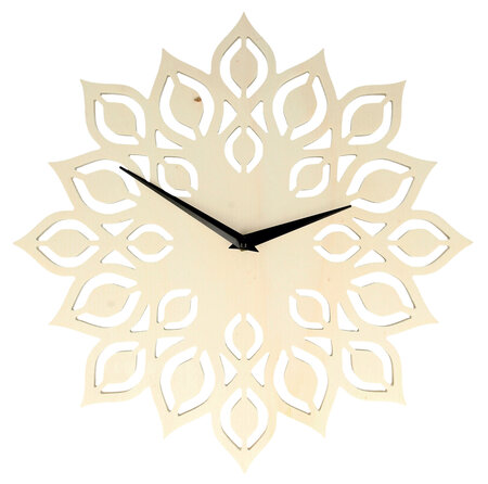 Horloge Ronde en bois Fleur 30cm