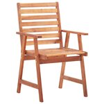 vidaXL Chaises à dîner d'extérieur 4 Pièces avec coussins Acacia massif