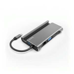Station d’accueil usb-c 7 en 1  3xusb-a  3.1  hdmi™  vga  lan  usb-c (pd) - gris