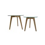 2 Tables basses rondes en verre