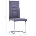 vidaXL Chaises à manger cantilever lot de 2 gris similicuir daim