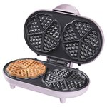 Bestron Gaufrier en forme de cœur double ADWM1000P 1000 W Rose