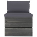 vidaXL Salon palette de jardin 6 Pièces avec coussins Bois de pin