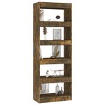 vidaXL Bibliothèque/Séparateur de pièce Chêne fumé 60x30x166 cm