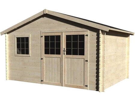Abri jardin bois "Valmont" - 11.36 m² - 3.98 x 2.98 x 2.51 m - 34 mm