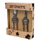 Lot de 2 épinettes de jardin - Suan - En métal - Avec loquet de sécurité