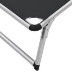 vidaXL Chaises longues pliables et toit 2 Pièces Aluminium textilène Noir