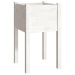 vidaXL Jardinières d'extérieur 2 Pièces Blanc 40x40x70 cm Bois de pin