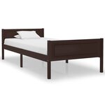 vidaXL Cadre de lit Bois de pin massif Marron foncé 100x200 cm