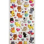 Autocollants réutilisables - Relief 3D - Chatons mignons - Paillettes