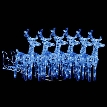 vidaXL Décoration de Noël Rennes et traîneau 320 LED Acrylique