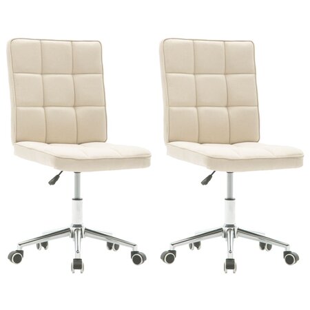 vidaXL Chaises à manger lot de 2 crème tissu