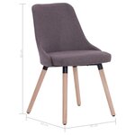vidaXL Chaises à manger lot de 2 taupe tissu