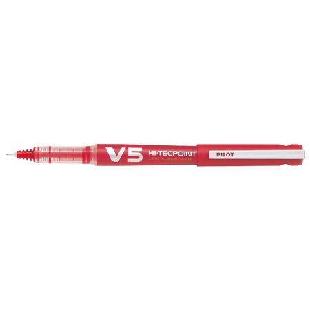 Roller rechargeable hi-techpoint v5 encre liquide begreen pte fine rouge x 10 pilot