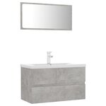 vidaXL Ensemble de meubles de salle de bain Gris béton Aggloméré