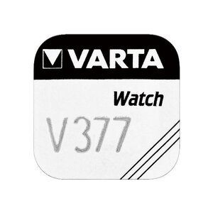 Blister de 1 pile oxyde argent 'watch' v377 (sr66) sr626sw 1 55 volt varta