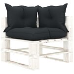 vidaXL Salon palette de jardin 6 Pièces avec coussins anthracite bois