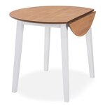 vidaXL Table de salle à manger ronde à abattant MDF Blanche