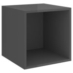 vidaXL Ensemble de meuble TV 4 Pièces Gris brillant Aggloméré