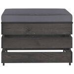 vidaXL Salon de jardin 7 Pièces avec coussins Bois imprégné de gris