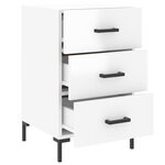 vidaXL Table de chevet blanc brillant 40x40x66 cm bois d'ingénierie