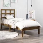 vidaXL Cadre de lit Marron miel Bois massif 100x200 cm
