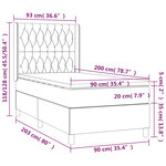 vidaXL Lit à sommier tapissier et matelas Gris clair 90x200 cm Velours