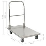 vidaXL Chariot à plateforme Argenté 82x53x86 cm Acier inoxydable