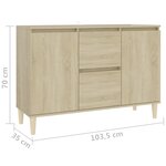 vidaXL Buffet Chêne sonoma 103 5x35x70 cm Aggloméré